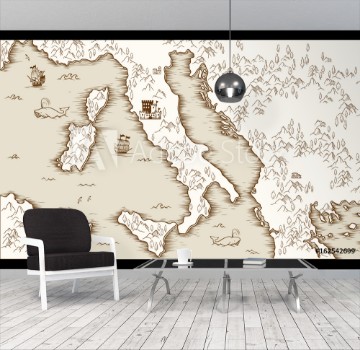 Picture of Old map of Italy Medieval cartography vector illustration